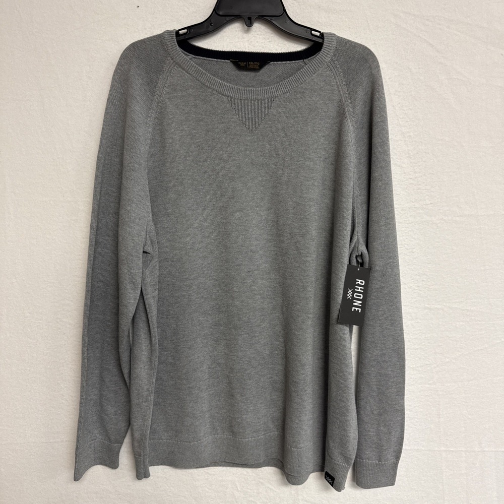 NWT Rhone Dubliner Crewneck Sweater Mens XXL Gray Cotton Blend MSRP $118